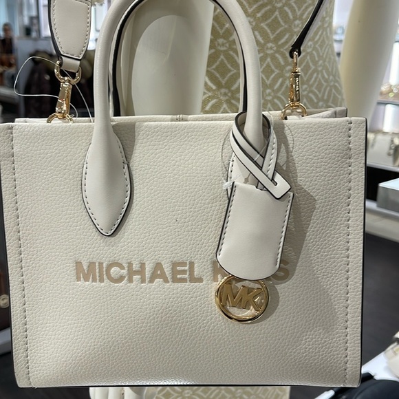 Michael Kors Mirella Small Pebbled Leather Shopper Top Zip Crossbody XBody Bag - Picture 7 of 16